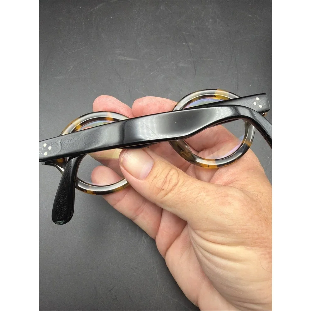 Tart Optical T-Round 43-26 Tortoise Round Eyeglass Frames Handmade Italy